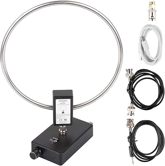 Portable HF Loop Antenna with BNC Cable and Battery