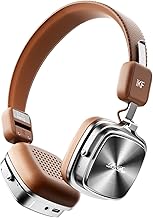 Wireless Retro Metal Leather Headphones with ANC and 75H Playtime