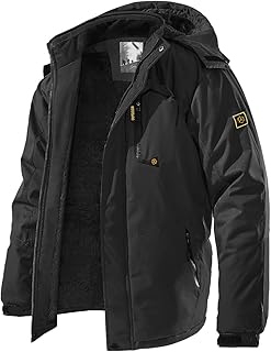 Men's Winter Ski Jacket with Fleece and Waterproof Features