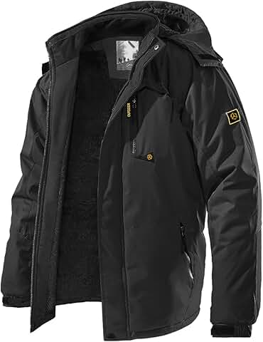 Men's Winter Ski Jacket with Fleece and Waterproof Features