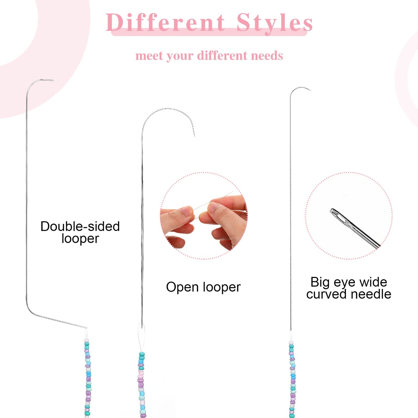 Large Curved Beading Needles for DIY Jewelry Making