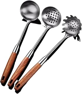 Set of 3 stainless steel cooking spoons