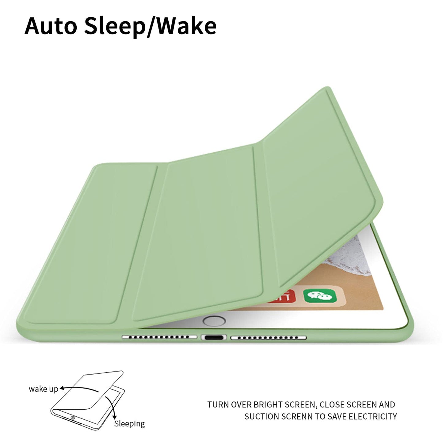 Case for iPad Air 3 10.5" (3rd Gen) 2019,Light Weight Trifold Smart Case with Pencil Holder,Soft TPU Back Cover[Full Body Protective] with Auto Sleep/Wake for iPad 10.5 Inch Air 3,Green