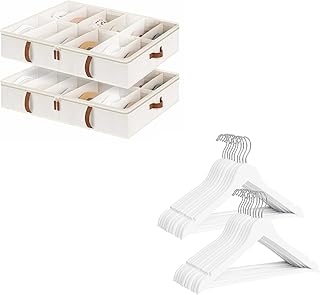 Under Bed Shoe Organizer with Baby Hangers, 20 Pack