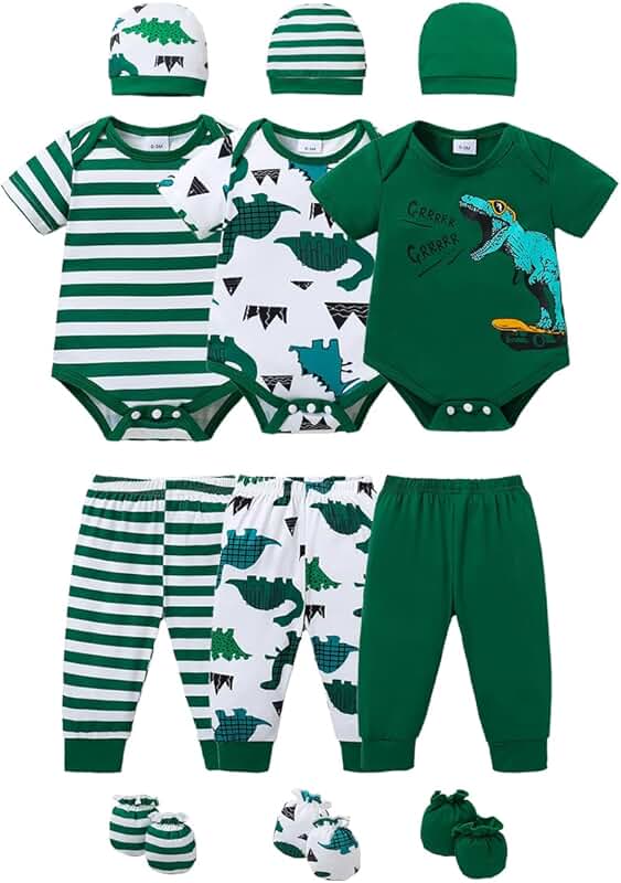 Baby Boys Clothes Set with Funny Pattern Romper and Pants