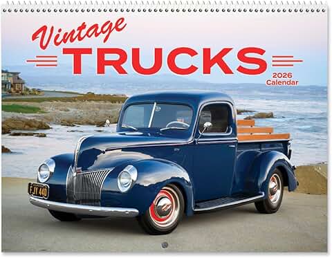 Vintage Truck Wall Calendar for 2026