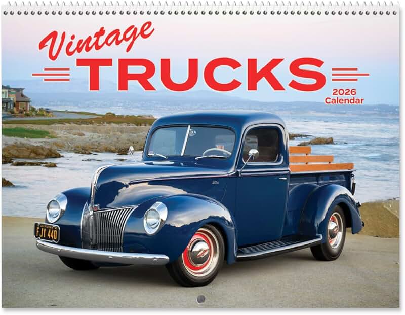 Vintage Truck Wall Calendar for 2026