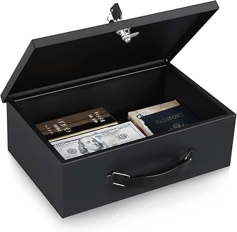 Small Fireproof Lock Box for Documents and Jewelry