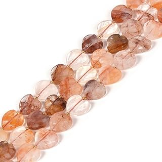 Amphibole Phantom Quartz Heart Beads for Jewelry Making