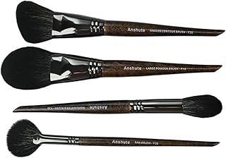 Set of 4 Natural Goat Hair Makeup Brushes
