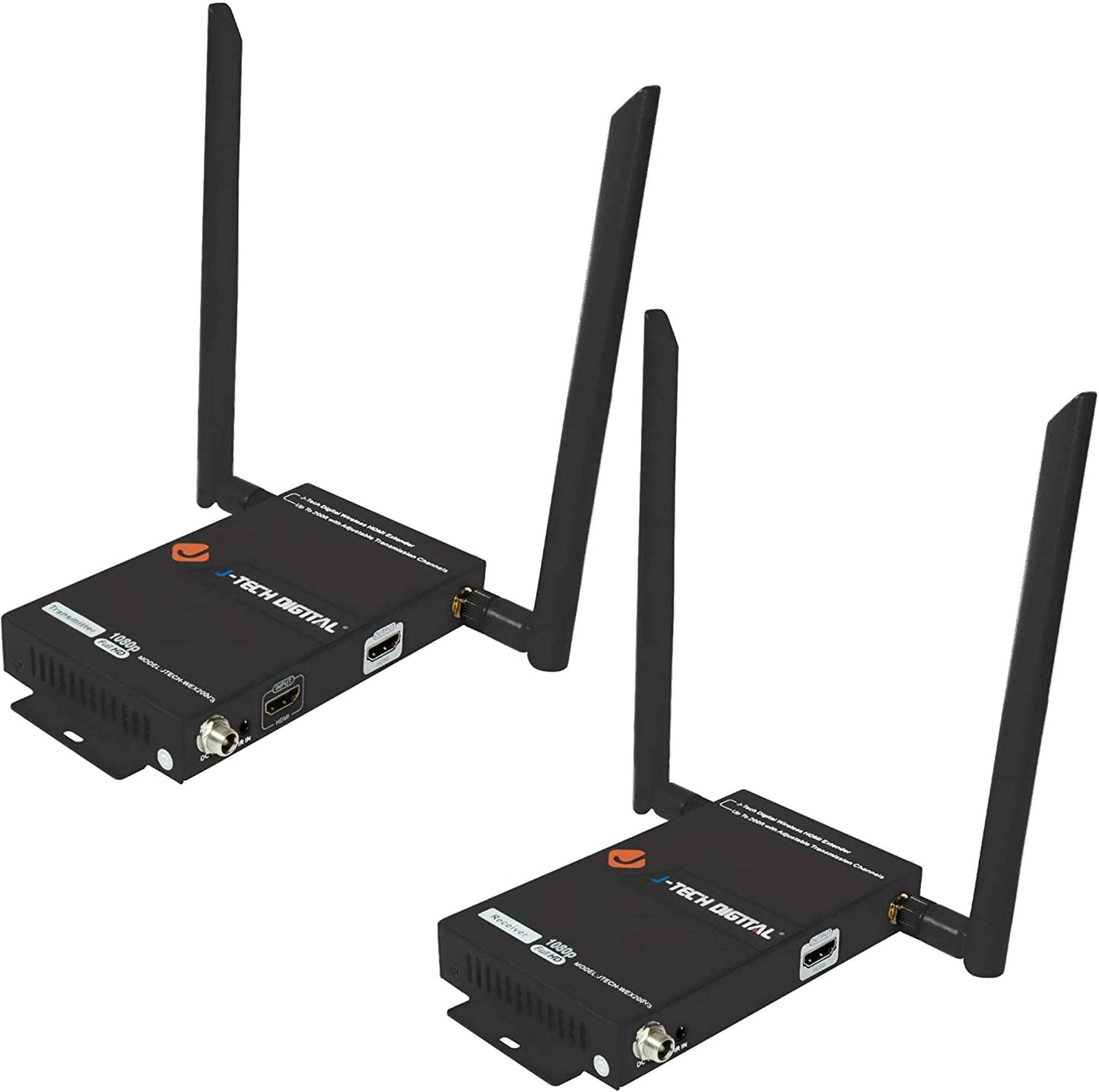 1X2 Wireless HDMI Extender 200 Dual Antenna Supporting Full HD 1080p with HDMI Loop Output Operation Channel Change IR Passthrough (Receiver + Transmitter 1080P 200ft)
