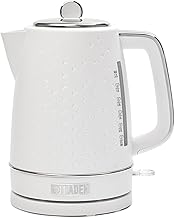 Cordless Electric Kettle, 1.7L, Auto Shut-Off, White & Chrome