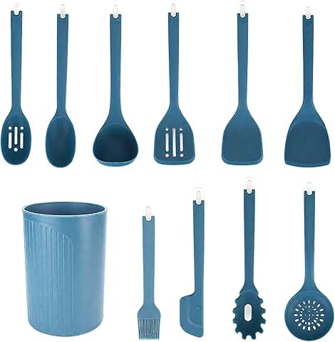 11-Piece Blue Silicone Cooking Utensil Set