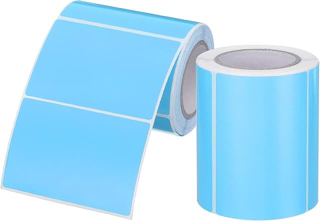 Rectangle Light Blue Inventory Labels, 2 Rolls