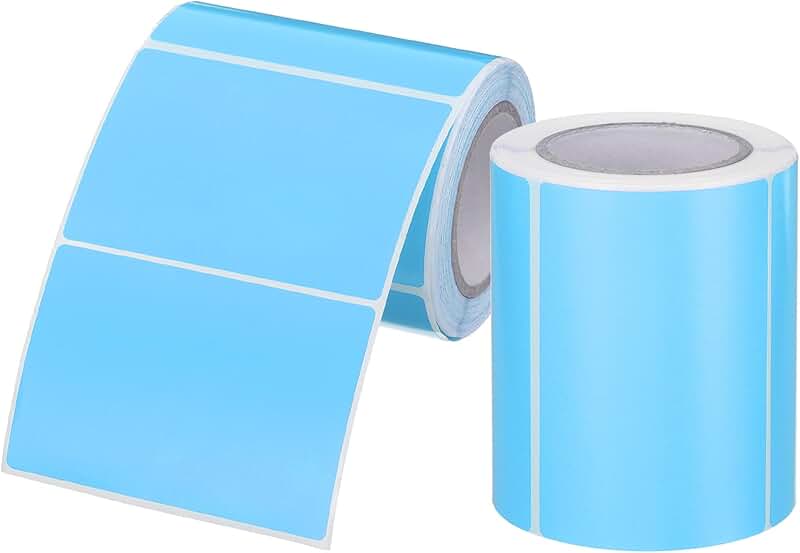 Rectangle Light Blue Inventory Labels, 2 Rolls