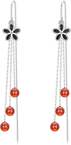 Sterling Silver Dangle Earrings with Various Shapes