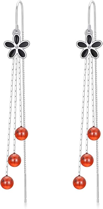 Sterling Silver Dangle Earrings with Various Shapes