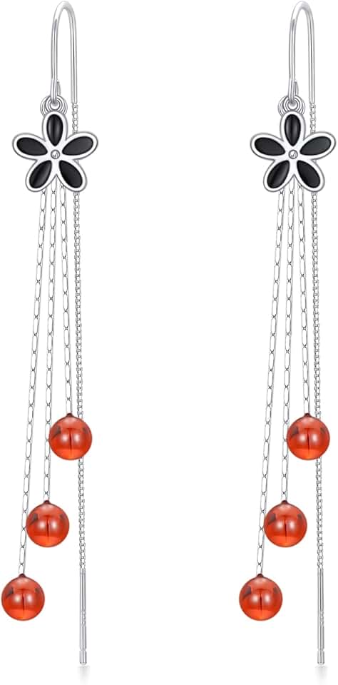 Sterling Silver Dangle Earrings with Various Shapes