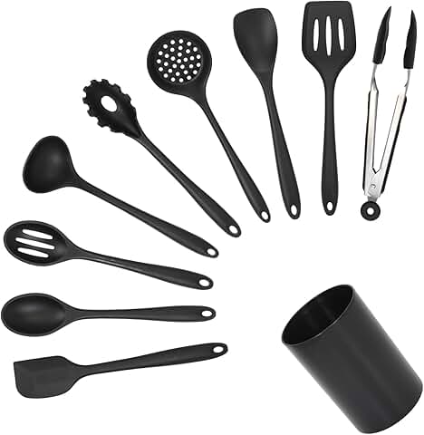 10-Piece Silicone Kitchen Utensil Set for Cooking and Serving