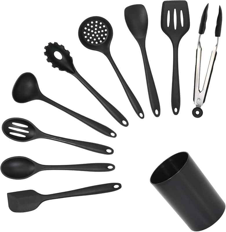10-Piece Silicone Kitchen Utensil Set for Cooking and Serving