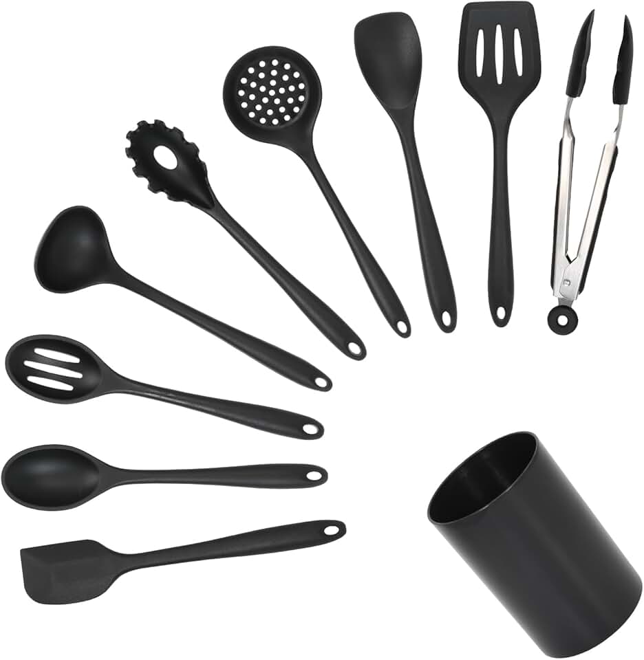 10-Piece Silicone Kitchen Utensil Set for Cooking and Serving
