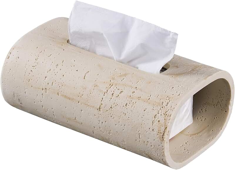 Beige Natural Travertine Tissue Box Holder