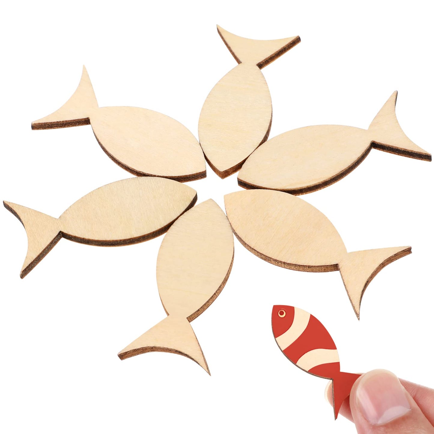 Unfinished Wooden Fish Cutouts 100 Pcs