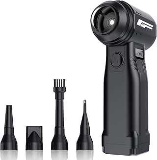 High-Speed Rechargeable Air Duster with Nozzles and LED Light