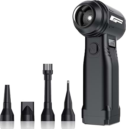 High-Speed Rechargeable Air Duster with Nozzles and LED Light