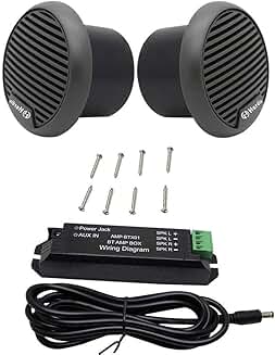 Pair of 3-inch Marine Bluetooth Speakers in Gray