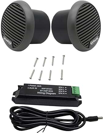 Pair of 3-inch Marine Bluetooth Speakers in Gray