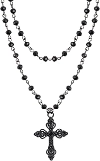 Gothic Layered Cross Choker Necklace for Women