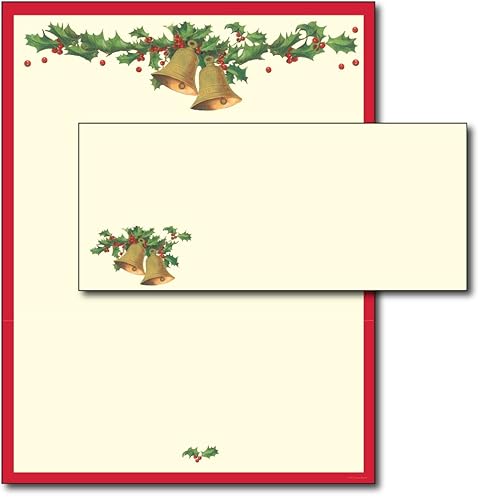Set of 40 Antique Bells Letterhead and Envelopes