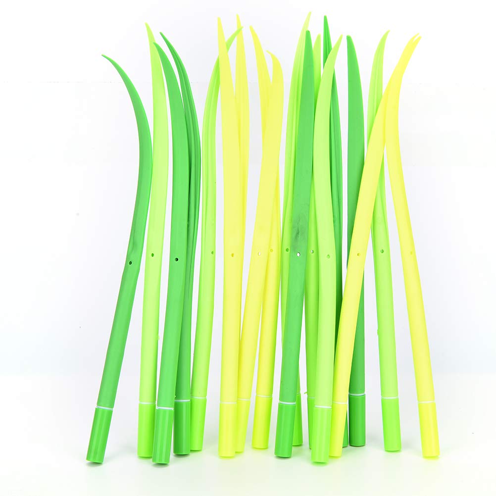 Set of 12 Tiny Green Grass Gel Pens for Office and School