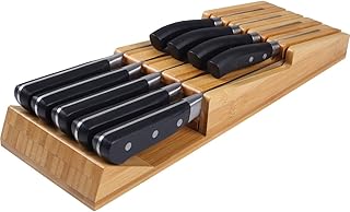 Bamboo In-Drawer Knife Block and Organizer