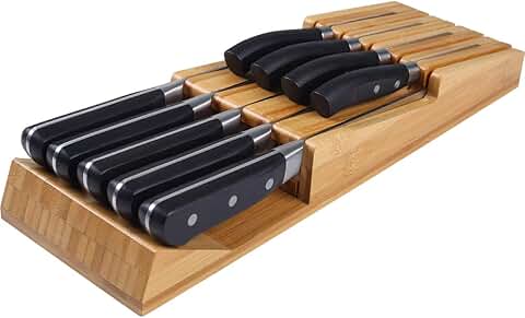 Bamboo In-Drawer Knife Block and Organizer