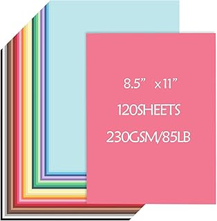 120 Sheets Colored Cardstock, 8.5" x 11"