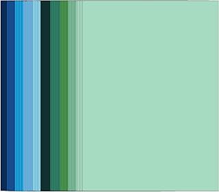 Blue and green colored card stock, 80lb, 10 shades, 100 sheets