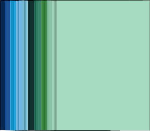 Blue and green colored card stock, 80lb, 10 shades, 100 sheets