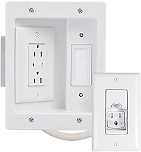 In-Wall TV Power Kit with Cable Management and Recessed Outlet