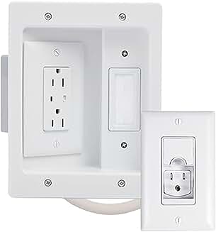 In-Wall TV Power Kit with Cable Management and Recessed Outlet