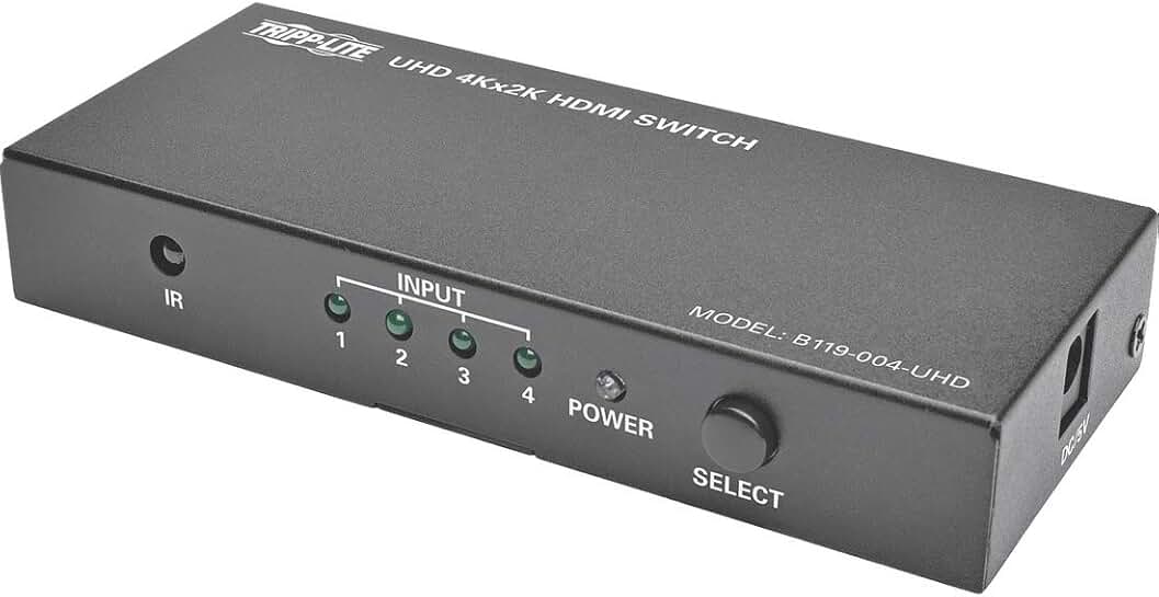 4-Port HDMI Switch with Remote, 4K UHD