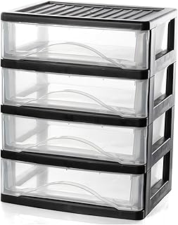 4-Drawer Clear Desktop Organizer for Office and Home