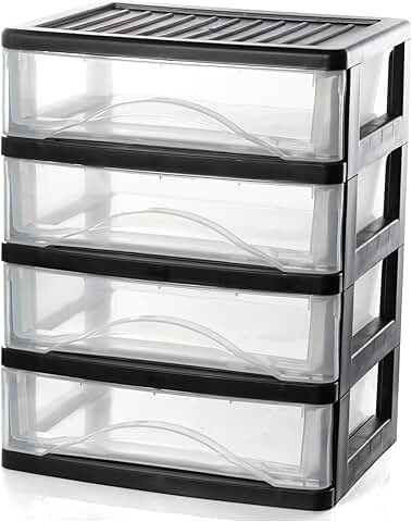 4-Drawer Clear Desktop Organizer for Office and Home