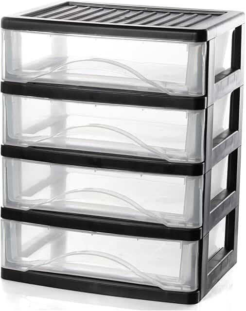 4-Drawer Clear Desktop Organizer for Office and Home