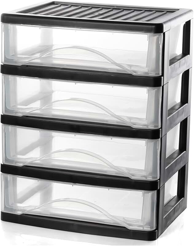 4-Drawer Clear Desktop Organizer for Office and Home