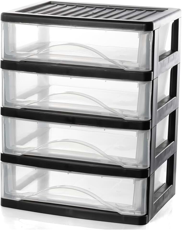 4-Drawer Clear Desktop Organizer for Office and Home