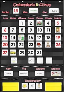 Spanish Calendar and Weather Pocket Chart with Flash Cards