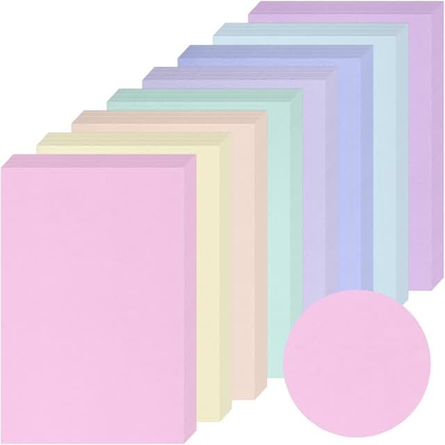 200 Sheets of Assorted Colored Cardstock for Crafts