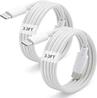 USB C to C Charger Cable, 3.3FT, 2-Pack, Grey